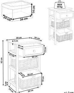Beliani Yopoyta 2 Koria Laatikko Valkoinen/Beige Flowella Cheap
