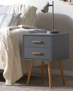 Beliani Yopoyta 2 Laatikkoa Harmaa Alabama New