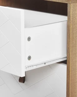 Beliani Yopoyta 2 Laatikkoa Vaalea Puu/Valkoinen Nueva Cheap