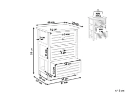 Beliani Yopoyta 3 Laatikkoa Valkoinen Lucky Sale