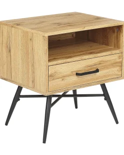 Beliani Yopoyta Hylly Laatikko Vaalea Puu Lubock Online