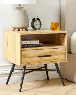 Beliani Yopoyta Hylly Laatikko Vaalea Puu Lubock Online