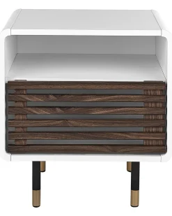 Beliani Yopoyta Kaappi Hylly Valkoinen/Tumma Puu Rifle Clearance