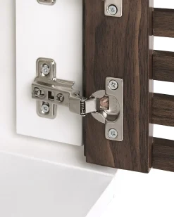 Beliani Yopoyta Kaappi Hylly Valkoinen/Tumma Puu Rifle Clearance