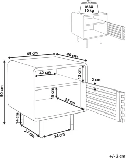 Beliani Yopoyta Kaappi Hylly Valkoinen/Tumma Puu Rifle Clearance