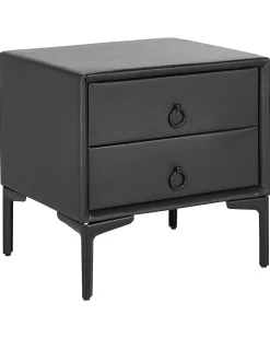Beliani Yopoyta Keinonahka 2 Laatikkoa Musta Sezanne Hot