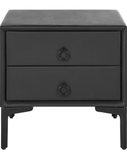 Beliani Yopoyta Keinonahka 2 Laatikkoa Musta Sezanne Hot