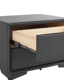 Beliani Yopoyta Keinonahka 2 Laatikkoa Musta Sezanne Hot