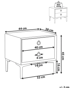Beliani Yopoyta Keinonahka 2 Laatikkoa Musta Sezanne Hot