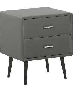 Beliani Yopoyta Keinonahka 2 Laatikkoa Harmaa Essonne Shop