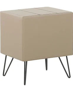Beliani Yopoyta Keinonahka Laatikko Hylly Beige Betin Cheap