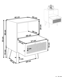 Beliani Yopoyta Keisaripuu Laatikko Hylly Vaalea Puu Seney Online