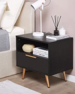 Beliani Yopoyta Laatikko Hylly Musta Indio Sale