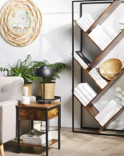 Beliani Yopoyta Laatikko Hylly Tumma Puu/Musta Vester Discount