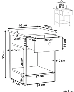 Beliani Yopoyta Laatikko Hylly Tumma Puu/Musta Vester Discount