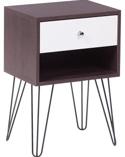 Beliani Yopoyta Laatikko Hylly Tumma Puu/Valkoinen Arvin Cheap