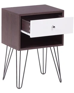 Beliani Yopoyta Laatikko Hylly Tumma Puu/Valkoinen Arvin Cheap