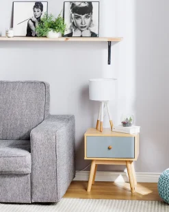 Beliani Yopoyta Laatikko Vaalea Puu/Harmaa Arvada Hot