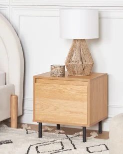 Beliani Yopoyta Laatikko Vaalea Puu/Musta Nikea New