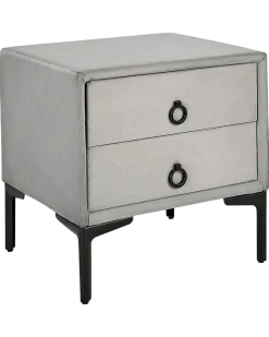 Beliani Yopoyta Sametti 2 Laatikkoa Vaaleanharmaa Sezanne Shop