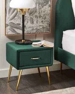 Beliani Yopoyta Sametti Laatikko Smaragdinvihrea Flayat Sale