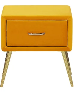 Beliani Yopoyta Sametti Laatikko Sinapinkeltainen Flayat Discount