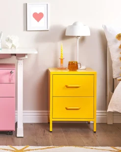 Beliani Yopoyta Teras 2 Laatikkoa Keltainen Malavi Hot