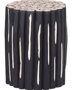 Beliani Yopoyta Tiikki Musta/Vaalea Puu Altata Cheap