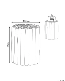Beliani Yopoyta Tiikki Musta/Vaalea Puu Altata Cheap