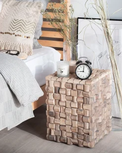 Beliani Yopoyta Tiikki Vaalea Puu Cajeme Store